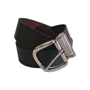 Leather Belt Mens Reversible Black Brown Siler Buckle New XL XXL 42 - 46